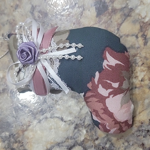 Miniature Christmas Stockings Ornaments.  Set of 3 plus 2 hand crocheted - Picture 3 of 6